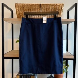 NWT J. Crew 100% Cotton Twill Navy Pencil Skirt, 8